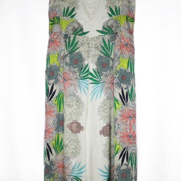 Corey Lynn Calter Anthropology White and Green Tropical Jumpsuit - Picture 4 of 10